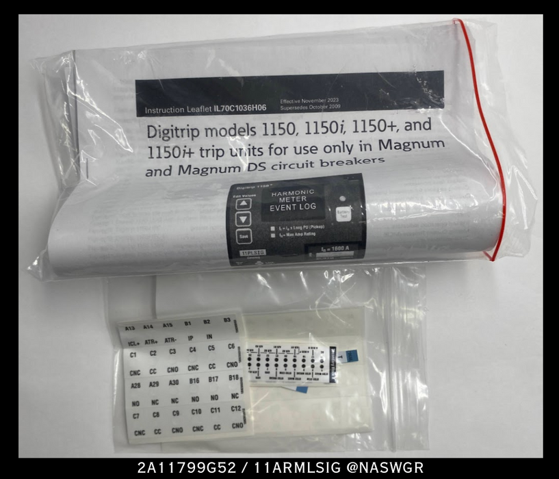 Eaton Digitrip 1150+ 11ARMLSIG/ 2A11799G52 Trip Unit - Unused/ 1 Year Warranty