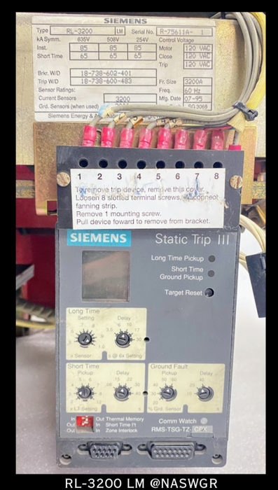 Siemens RL-3200 LM Circuit Breaker (E/O,D/O) - 3200 Amp