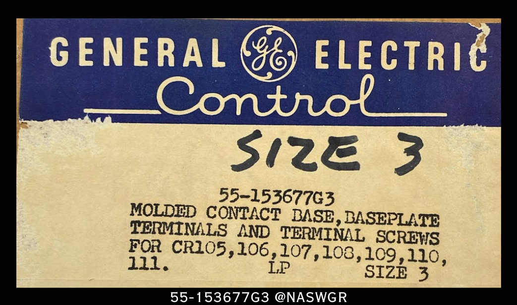 General Electric 55-153677G3 Contact Base Size 3