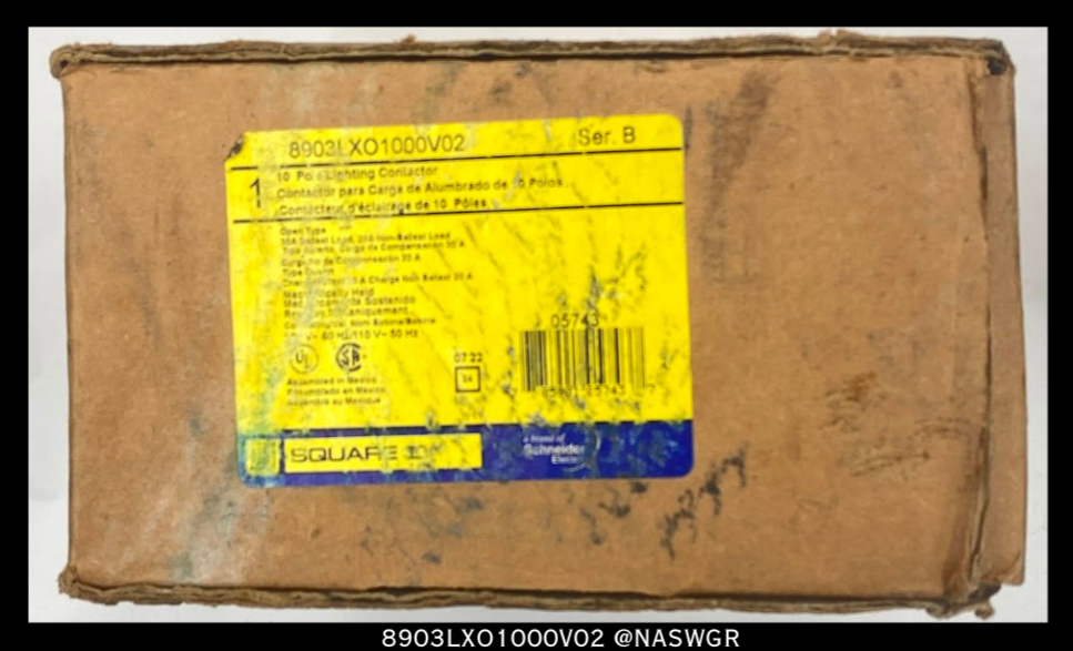 Square D 8903LXO1000V02 Lighting Contactor - 30 Amp, 120vAC-  Unused