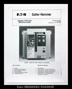 Eaton Magnum SB SBS6083HEA Breaker (M/O,B/I) - 800 Amp - Unused