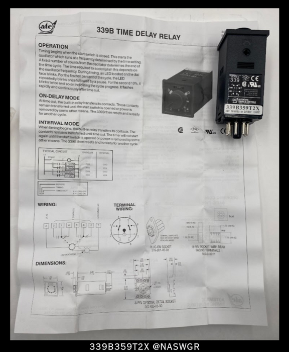 Automatic Timing & Controls 339B359T2X Electronic Timer - Unused Surplus