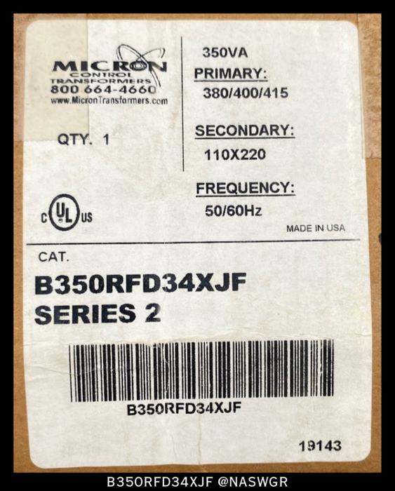 Micron B350RFD34XJF Industrial CPT - 380/400/415:110x220v, 350VA - Unused