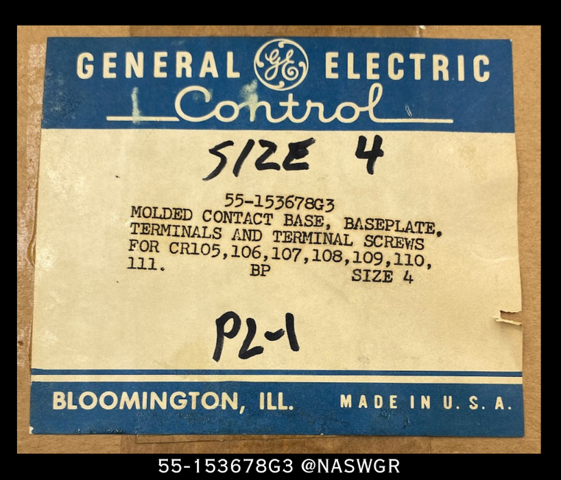 General Electric 55-153678G3 Contact Base Size 4