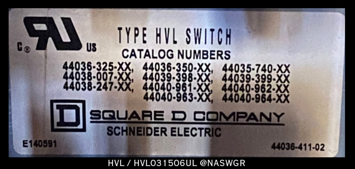 Square D HVL/HVL031506UL Load Current Interrupter Switch - 600A/15KV
