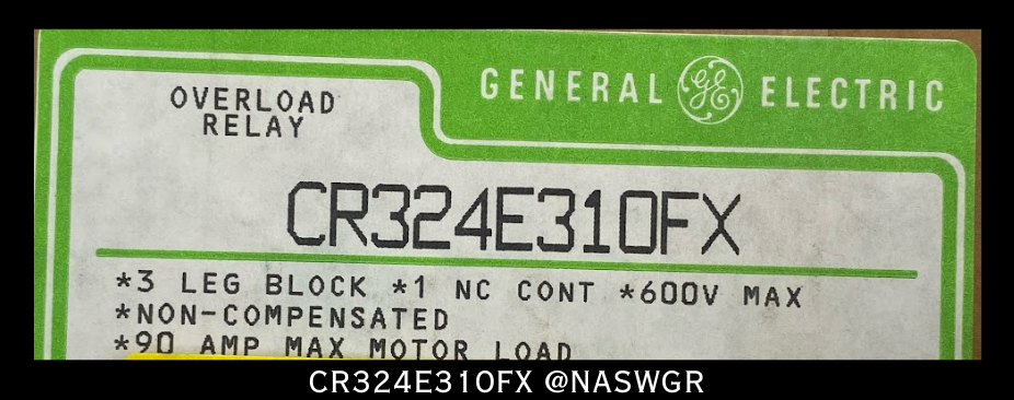 General Electric CR324E310FX Overload Relay - 90A/600V