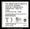 GE PowerBreak II SSD40B440 Breaker (M/O,D/O) - 4000 Amp