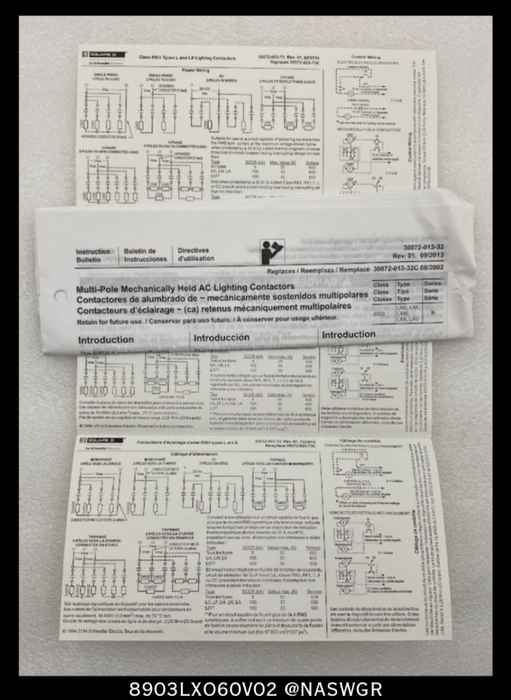 Square D 8903LXO60V02 Lighting Contactor - 30 Amp, 120vAC