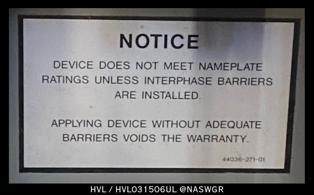 Square D HVL/HVL031506UL Load Current Interrupter Switch - 600A/15KV