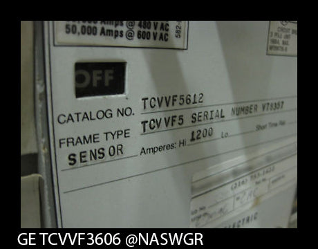 GE PowerBreak TCVVF3606 Circuit Breaker (M/O,D/O) - 600 Amp