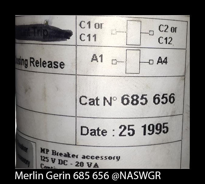 685 656 ~ Merlin Gerin / Masterpact 685656 Closing Release Coil ~ 125 VDC