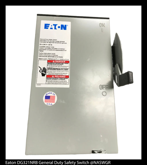 Eaton DG321NRB General Duty Safety Switch - 30A/240V/3P/N3R - Unused