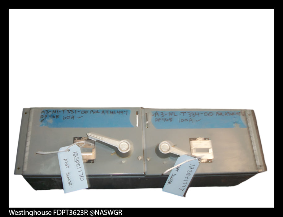 FDPT3623R ~ Westinghouse FDPT3623R Panelboard Switch ~ Twin 100 Amp & 60 Amp