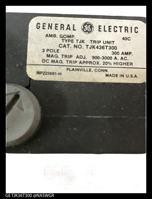 GE TJK36T300 Trip Unit for TJK Frame Circuit Breaker