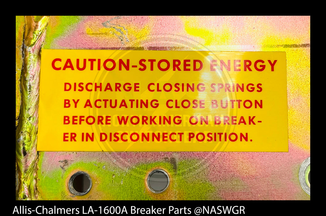 Allis-Chalmers LA-1600A Breaker Apron Caution Label- P/N: 71-141-867-001