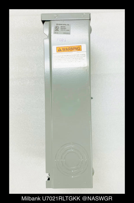 Milbank U7021RLTGKK Meter Socket - 200A/600V/1P3W/N3R - Unused