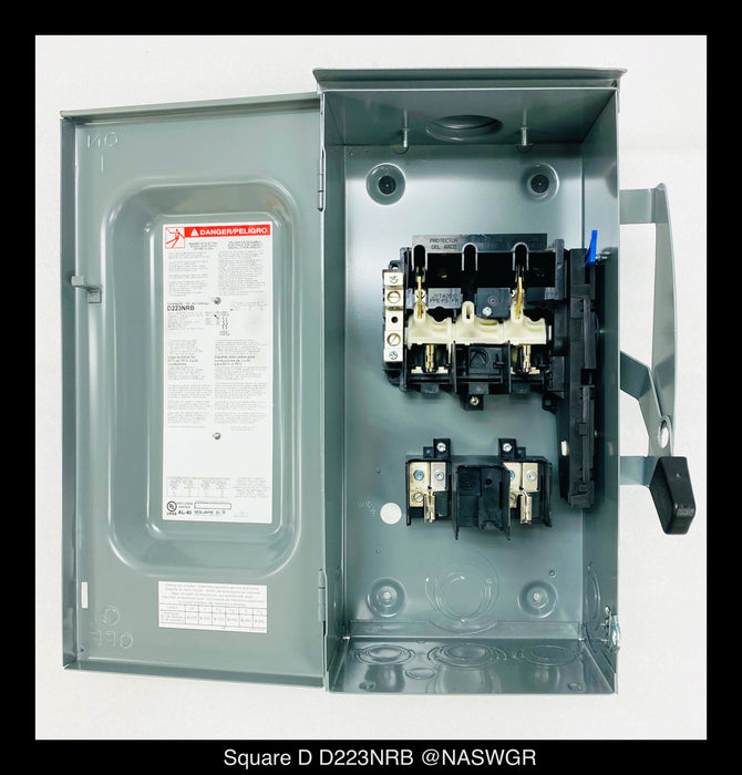 Square D D223NRB General Duty Safety Switch - 100A/240V/2P/N3R - Unused