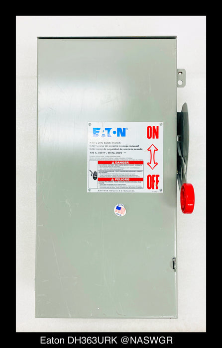 Eaton DH363URK Heavy Duty Safety Switch - 100A/600V/3P/N3R