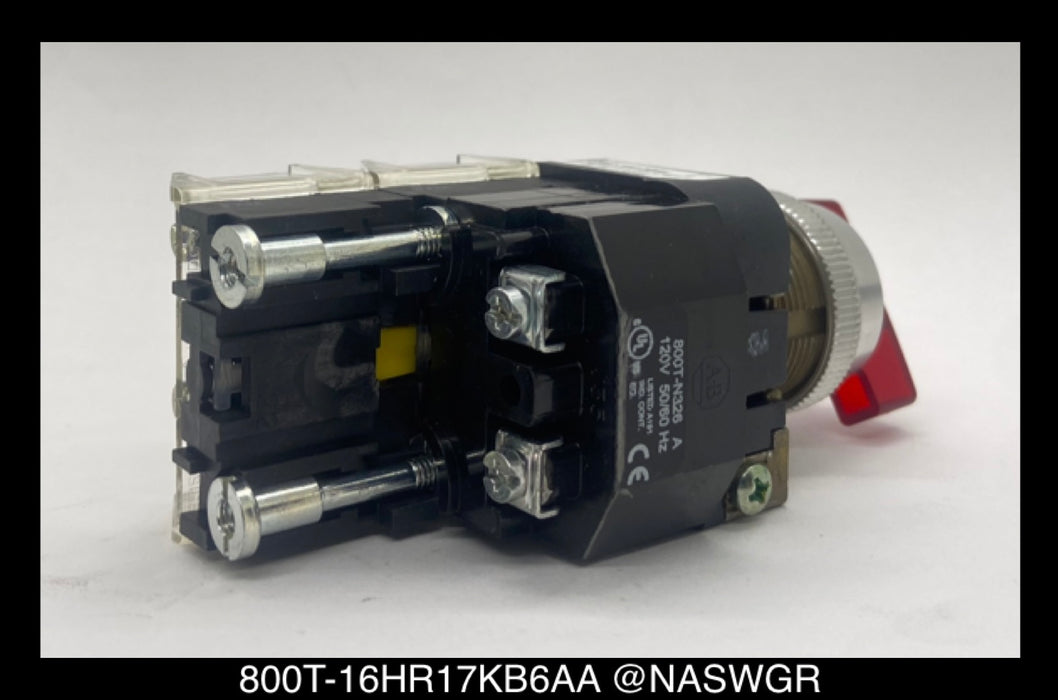 Allen Bradley 800T-16HR17KB6AA Illuminated Selector Switch - Unused