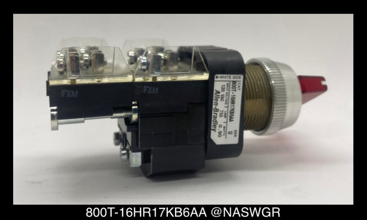 Allen Bradley 800T-16HR17KB6AA Illuminated Selector Switch - Unused