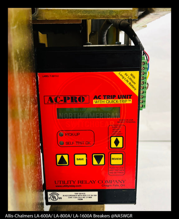Allis-Chalmers LA-600A Air Circuit Breaker Electrically Operated