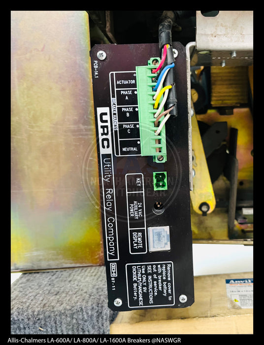Allis-Chalmers LA-600A Air Circuit Breaker Electrically Operated