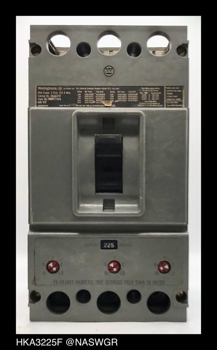 Westinghouse HKA3225F Molded Case Circuit Breaker - 225 Amps