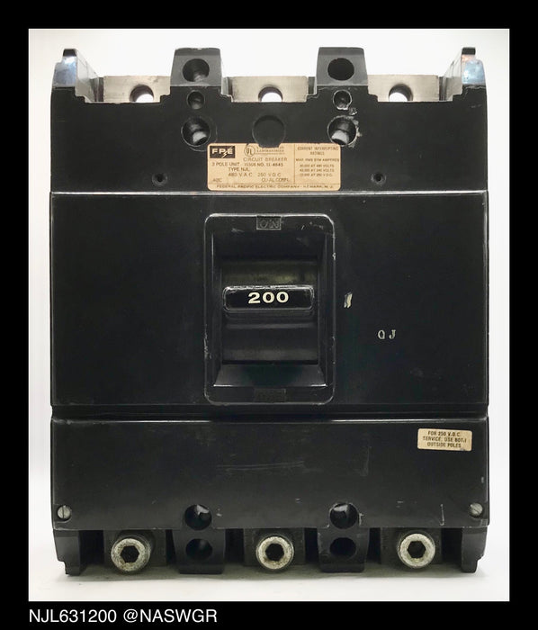 Federal Pacific NJL631200 Circuit Breaker - 200 Amp