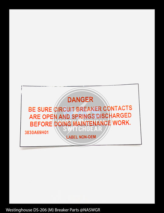 Westinghouse DS-206 (M) Breaker Label Kit