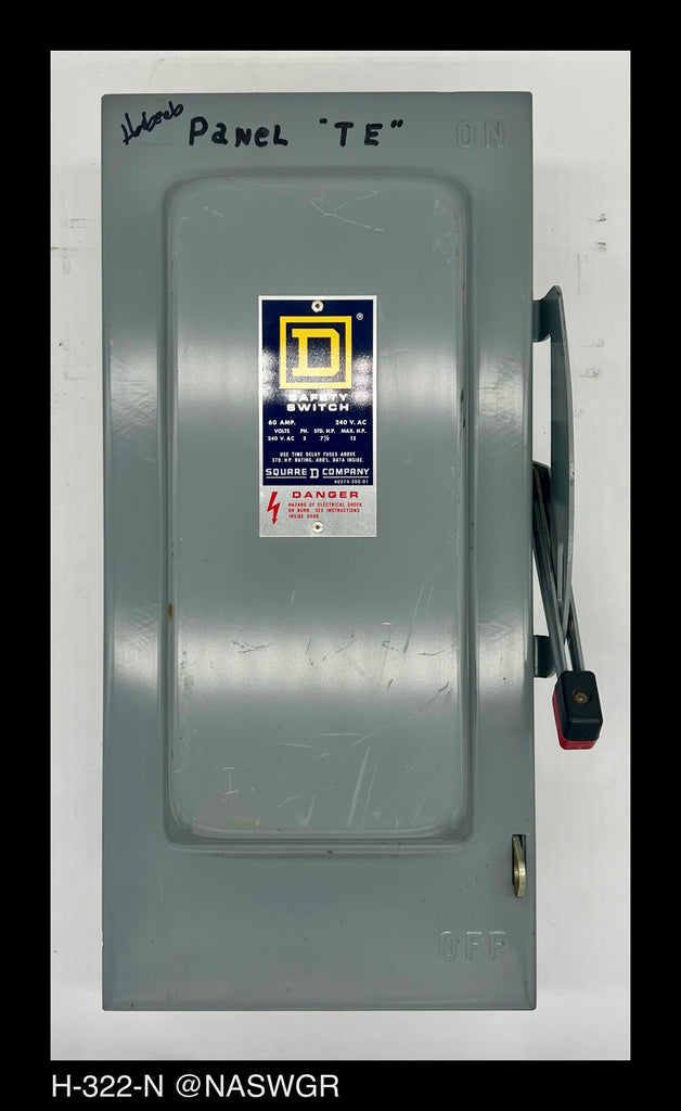 Square D H322N Heavy Duty Safety Switch - 60A/240V/3P3W/N1