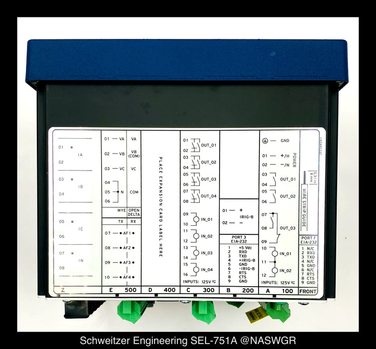 Schweitzer Engineering Laboratories SEL-751A Feeder Protection Relay - 751A02ACA0X74850000
