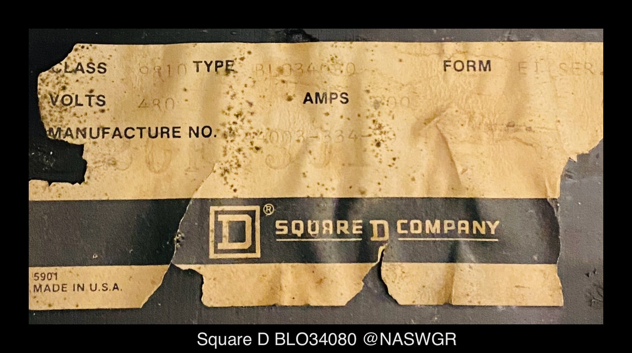 Square D Bolt-Loc BLO34080 Bolted Pressure Contact Switch - 800 Amp