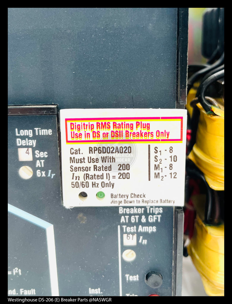 Westinghouse DS-206 (E) Breaker Digitrip Rating Plug - P/N: 3D86734G02