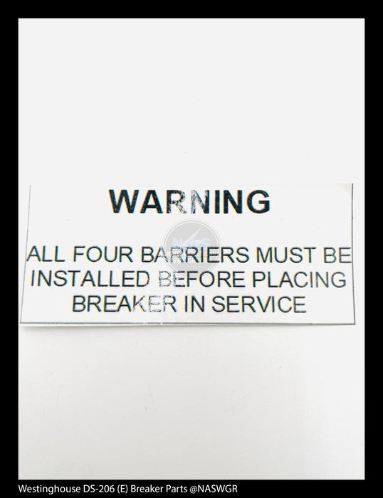 Westinghouse DS-206 (E) Breaker Label Kit
