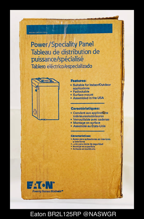 Eaton BR2L125RP Outdoor Main Lug Loadcenter - 125A/240V/N3R - Unused