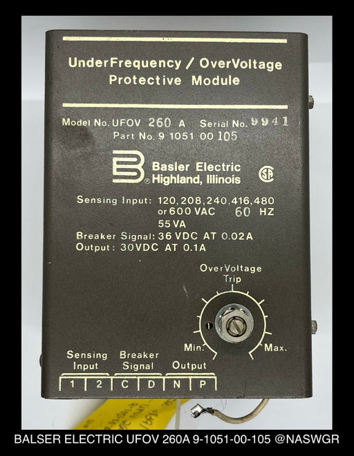 UFOV 260A / 9-1051-00-105 ~ Balser Electric UFOV 260A/9-1051-00-105 Protective Module
