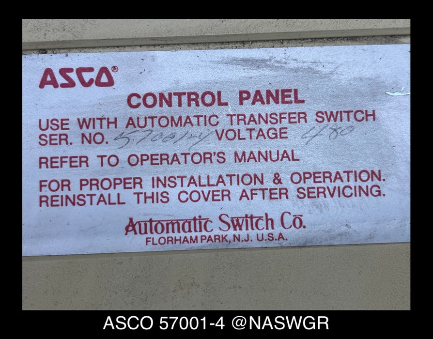 57001-4 ~ ASCO 57001-4 Automatic Transfer Switch Control Panel