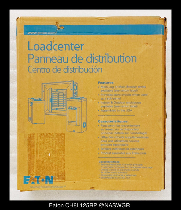Eaton CH8L125RP Outdoor Main Lug Loadcenter - 125A/240V/N3R - Unused