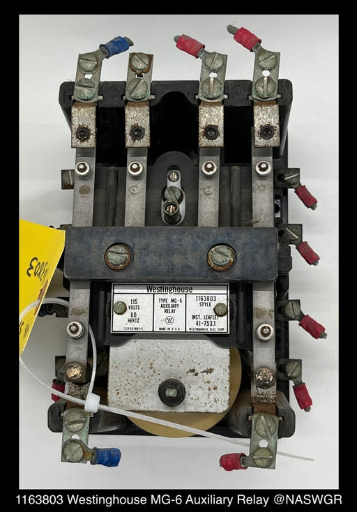 Westinghouse 1163803 MG-6 Auxiliary Relay