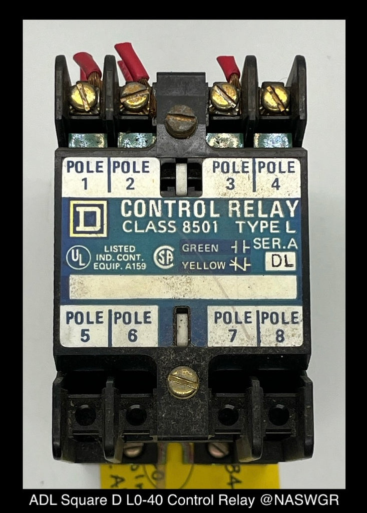 ADL ~ Square D ADL L0-40 Control Relay