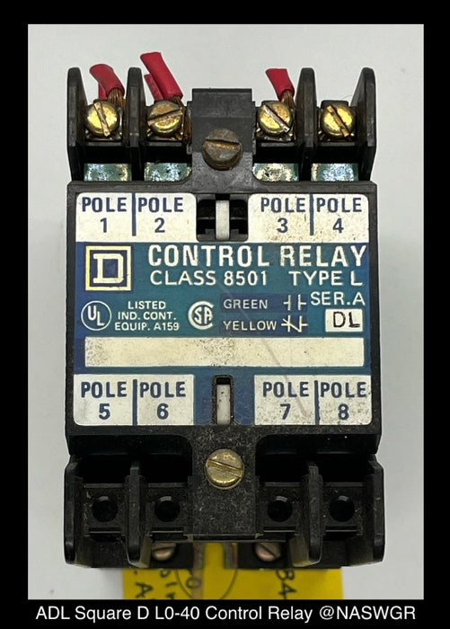 ADL ~ Square D ADL L0-40 Control Relay