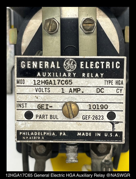 12HGA17C65 ~ General Electric 12HGA17C65 HGA Auxiliary Relay