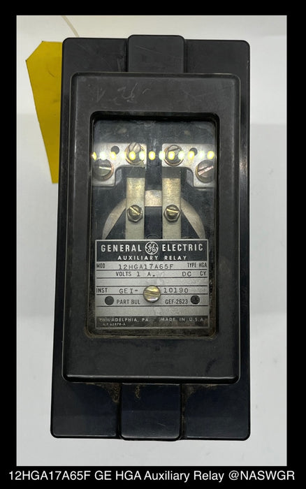 12HGA17A65F ~ General Electric 12HGA17A65F HGA Auxiliary Relay