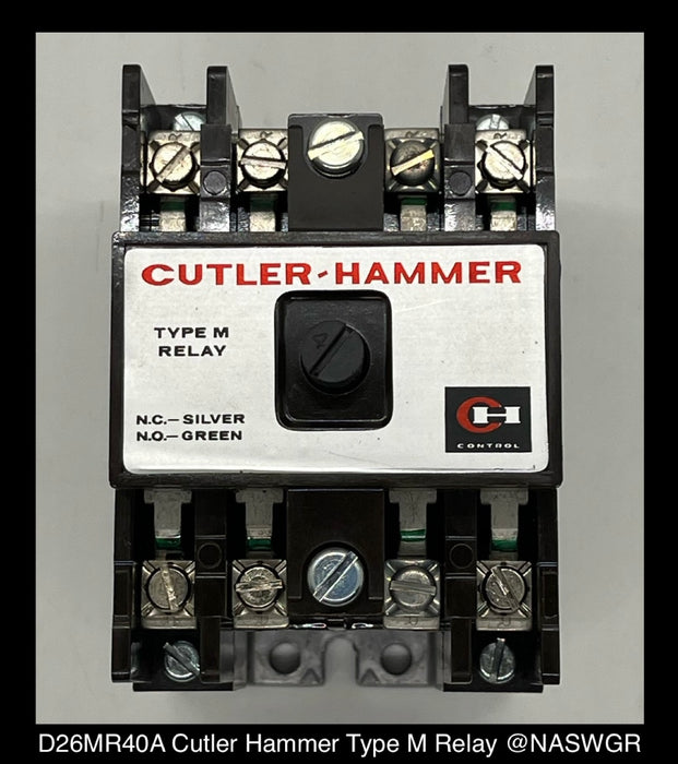 D26MR40A ~ Cutler Hammer D26MR40A Type M Relay