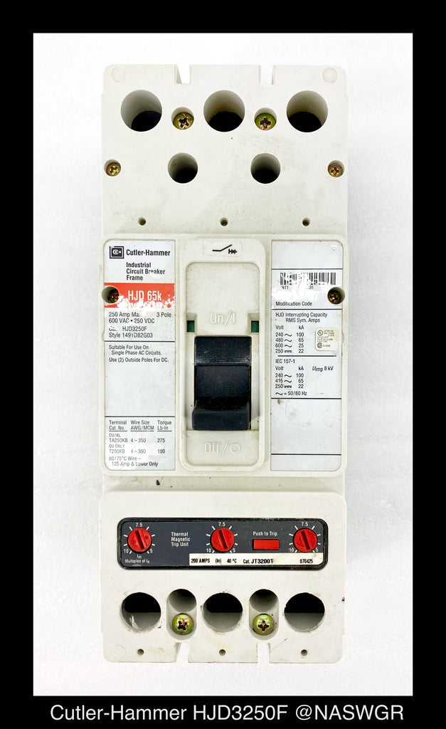 Cutler Hammer HJD3250F Molded Case Circuit Breaker - 225 Amp