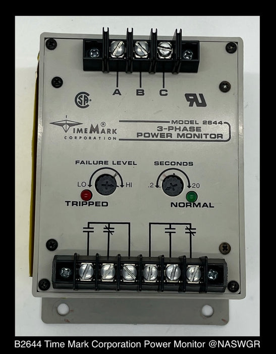 B2644 ~ Time Mark Corporation B2644 Three Phase Power Monitor
