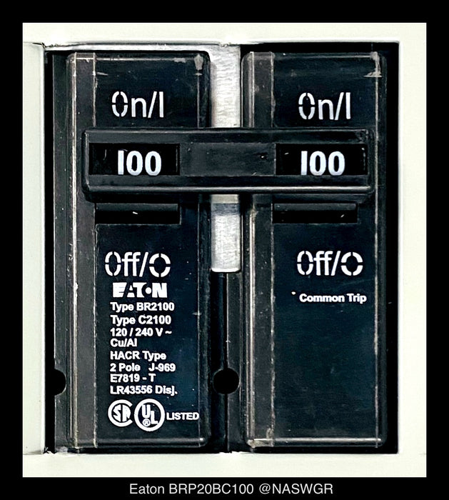 Eaton BRP20BC100 BR Load Center Main Breaker Panel - 100A/NEMA 1 - Unused