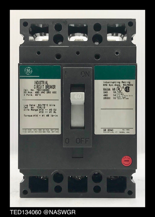 General Electric TED134060 Molded Case Circuit Breaker - 60 Amp