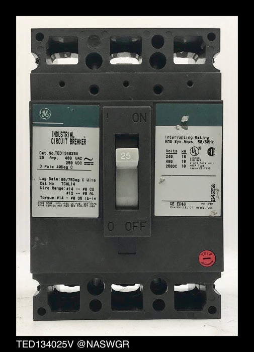 General Electric TED134025V Molded Case Circuit Breaker - 25 Amp