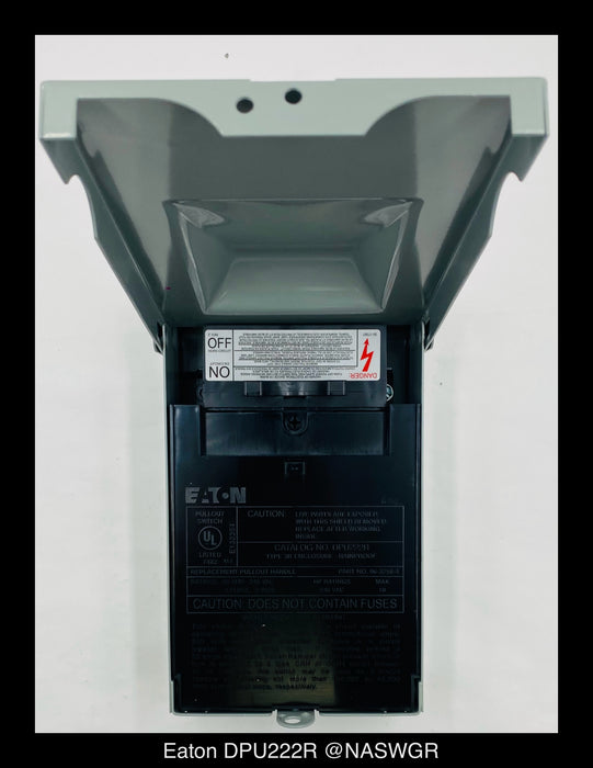 EATON DPU222R AIR CONDITIONER NON-FUSIBLE PULLOUT DISCONNECT - 60 AMPS